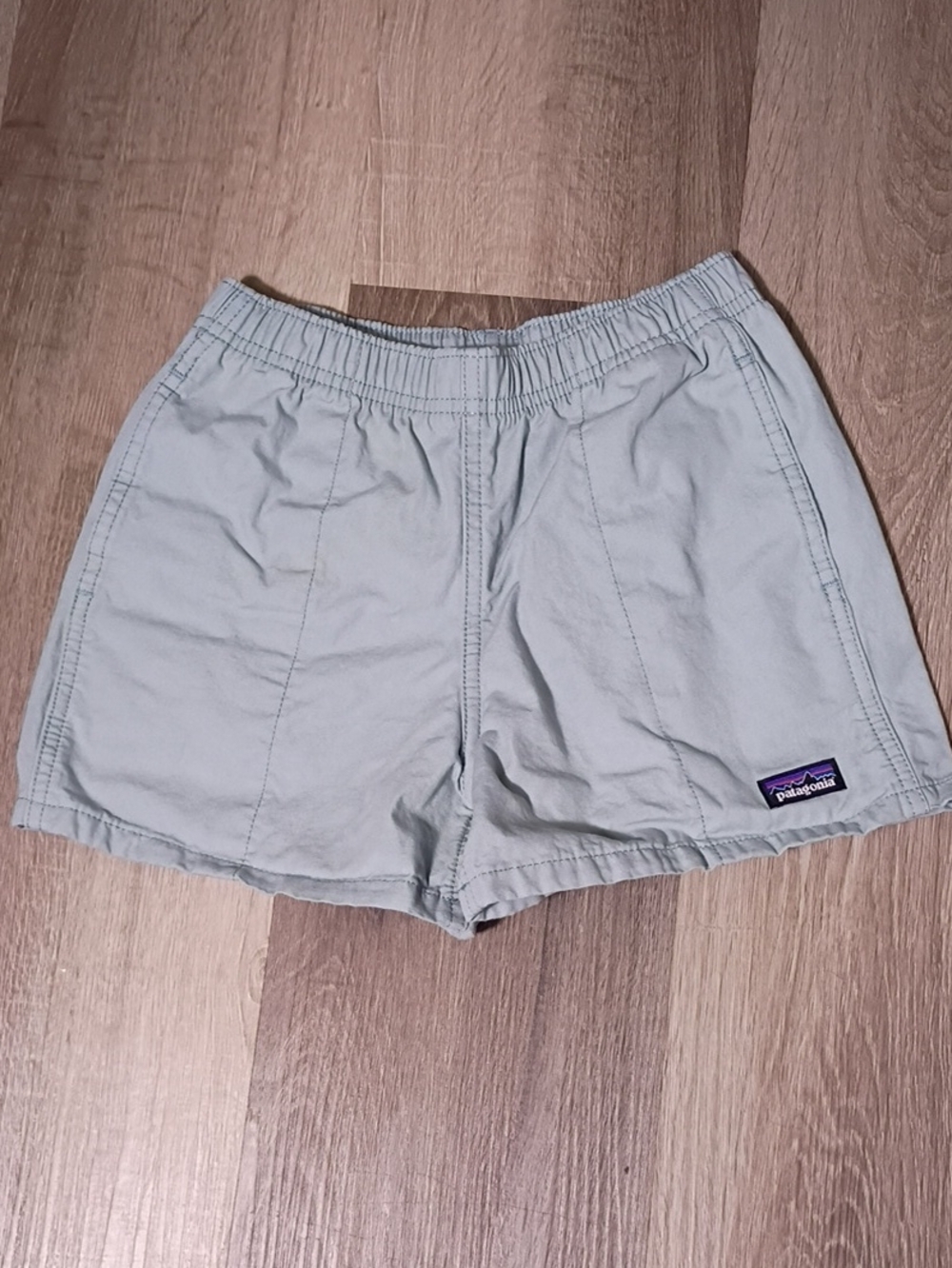 Patagonia Kids Light Gray Elastic-Waist Athletic Shorts